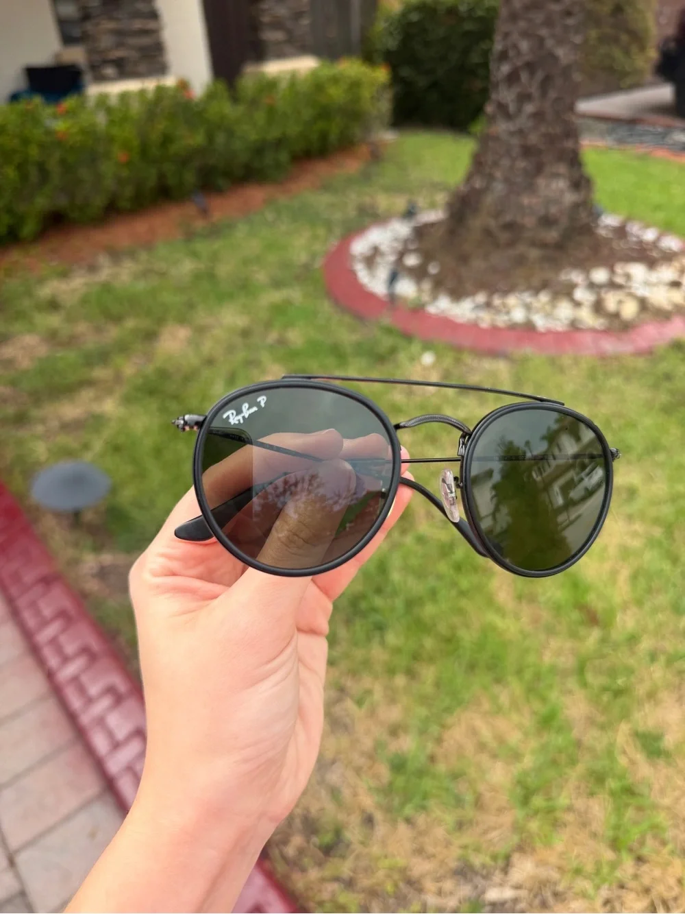 Ray-Ban Round Metal Sunglasses in Black and Dark Green